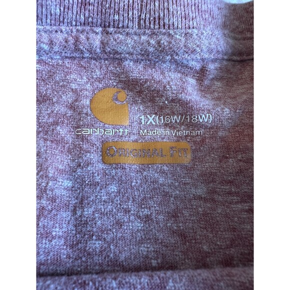 Carhartt Women's Original Fit Pocket Tee Top Short Sleeve Heather Pink Size 1X - Picture 4 of 10